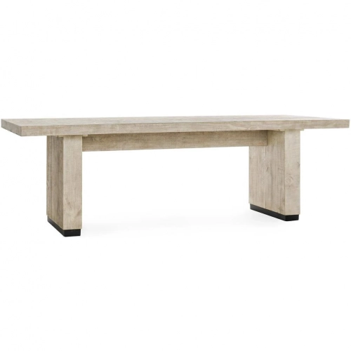 Lynx 94" Dining Table in Antique White Finish Reclaimed Wood & Black