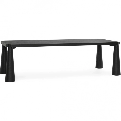 Atrop 102" Dining Table in Ink Black Finish Oak Wood