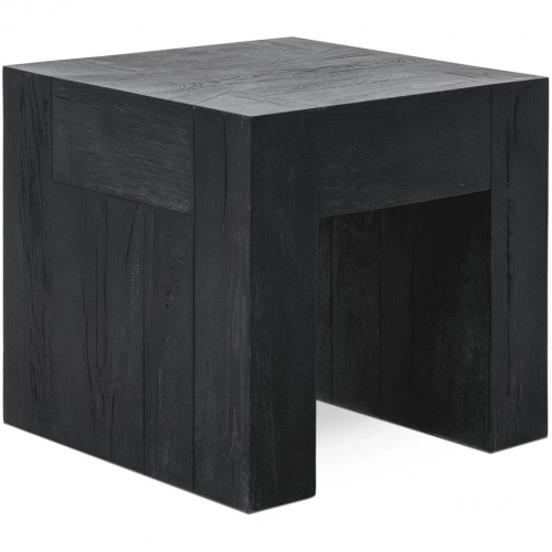 Bristol 24" End Table in Black Finish Reclaimed Oak