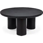 Anzio Outdoor Round Coffee Table in Black Fiber Reinforced Concrete