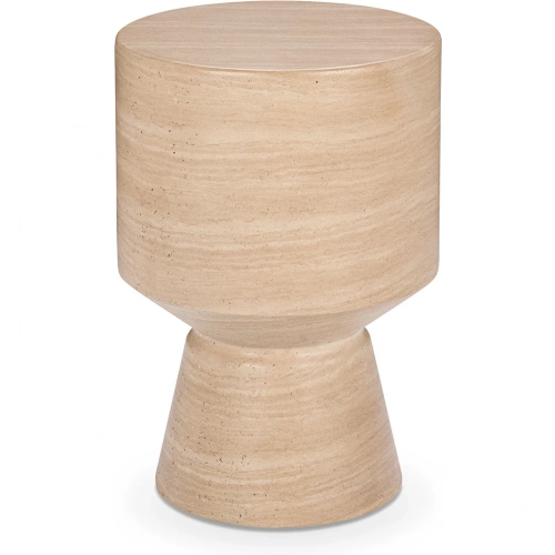 Terrace Outdoor End Table in Beige Glass Fiber Reinforced Concrete
