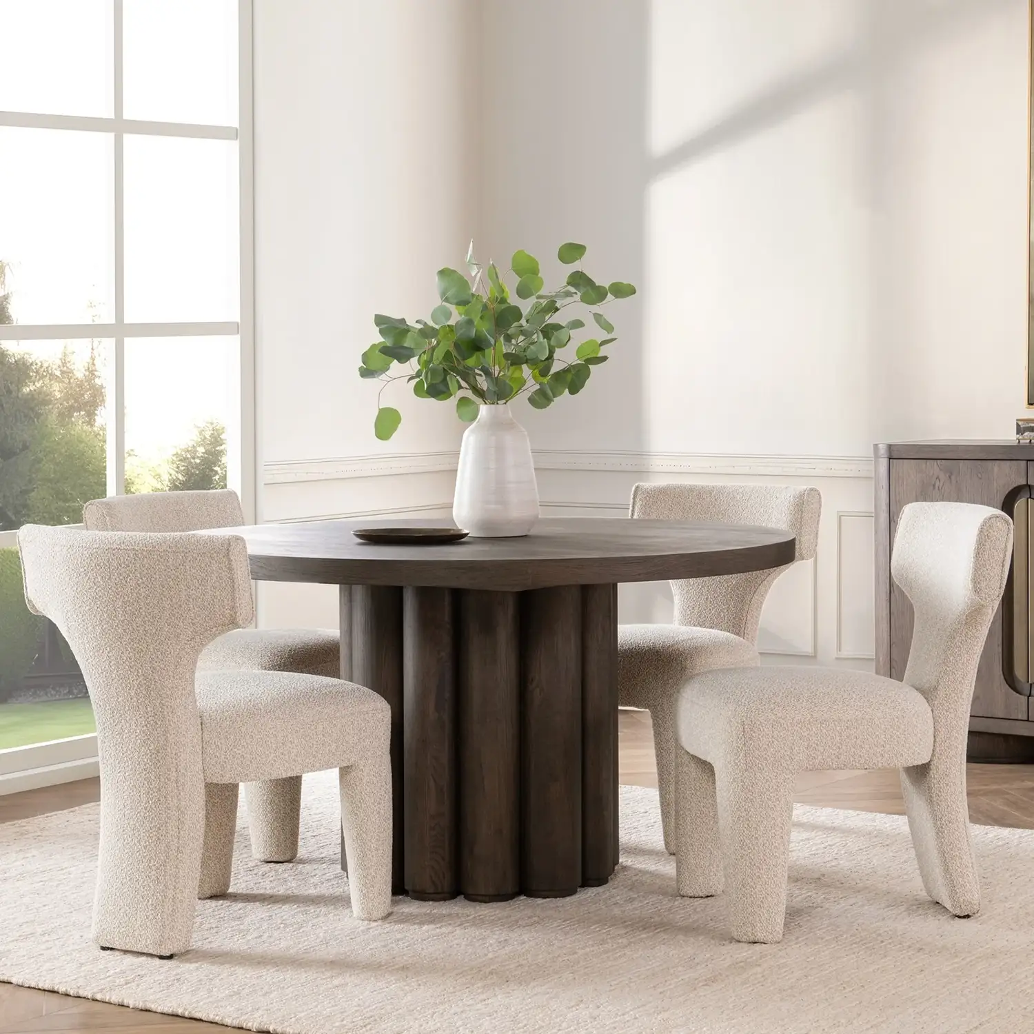 Tiber 70" Round Dining Table - Thumbnail 4