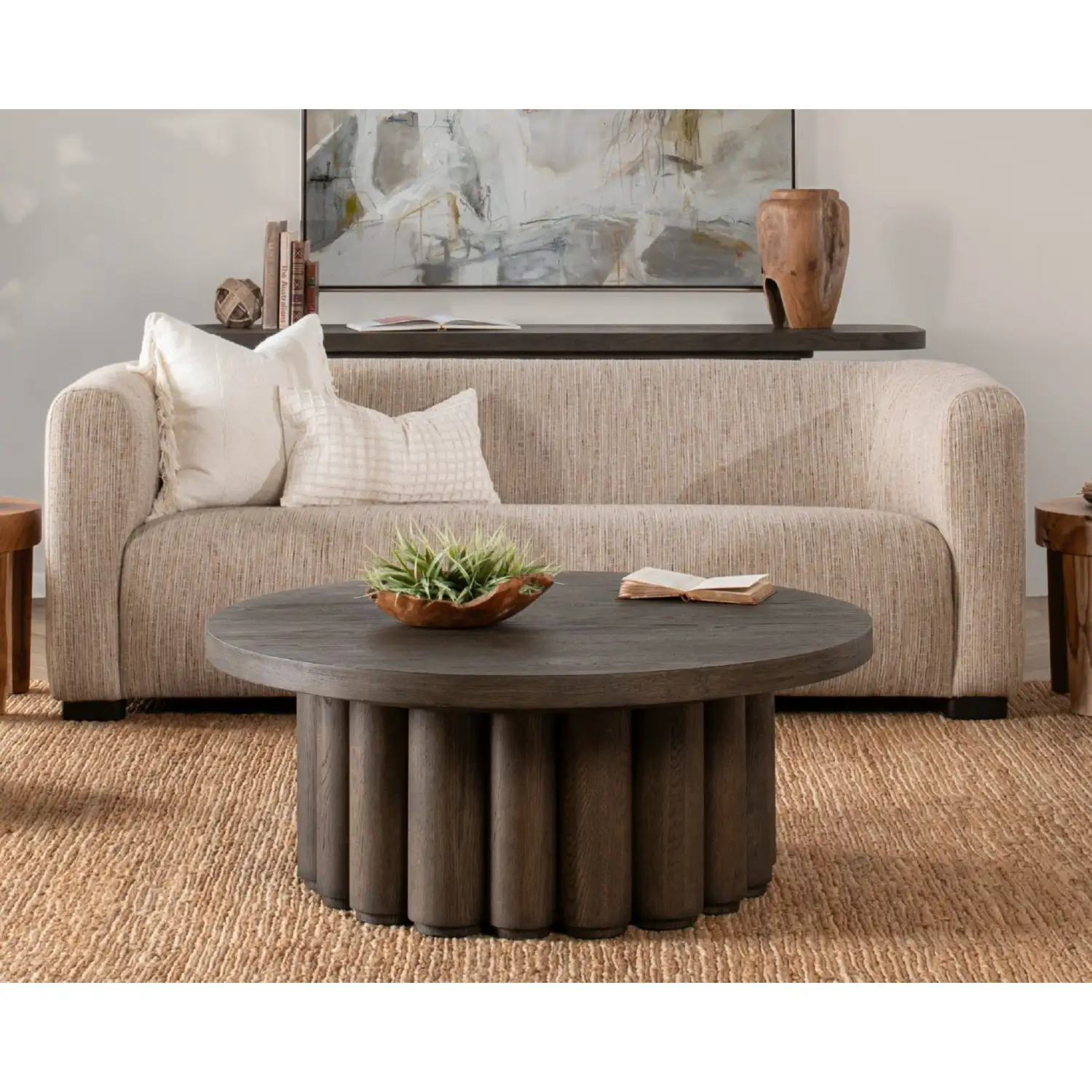 Classic Home Tiber Round Coffee Table - Thumbnail 2
