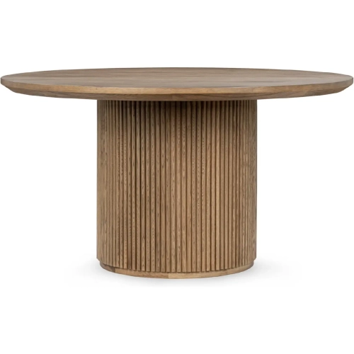 Vander 55" Round Dining Table in Tawny Brown Finish Wood