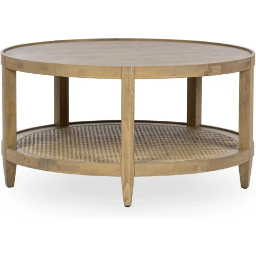 Devin Round Coffee Table in Latte Brown Wood