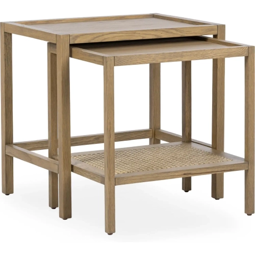 Devin Nesting End Tables in Latte Brown Wood