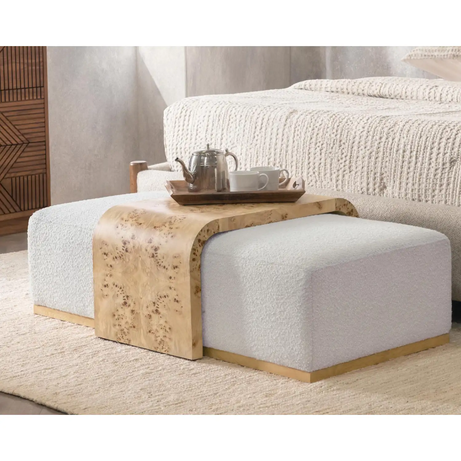 Classic Home Kenan Ottoman Coffee Table - Thumbnail 4