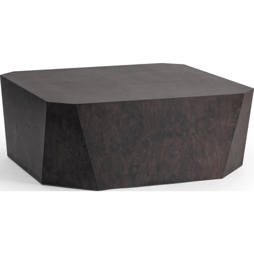 Avena 42" Square Coffee in Table Brown Burl Veneer