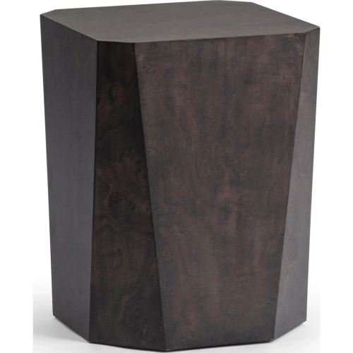 Avena 18" Square End Table in Brown Burl Veneer
