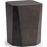 Avena 18" Square End Table in Brown Burl Veneer