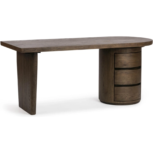 Estelle Desk in Soft Cocoa Brown Finish Reclaimed Oak Veneer