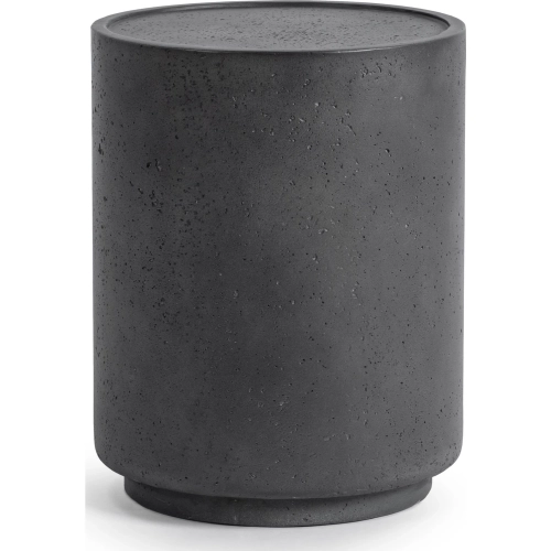 Darsa 18" Outdoor Round End Table in Dark Gray Glass Fiber Reinforced Concrete