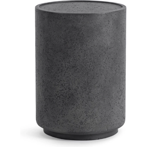 Darsa 20" Outdoor Round End Table in Dark Gray Glass Fiber Reinforced Concrete