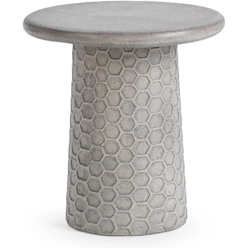 Delaine 17" Outdoor End Table in Light Gray Glass Fiber Reinforced Concrete