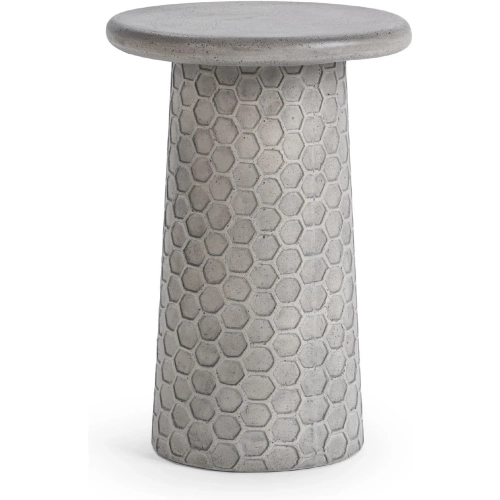 Delaine 20" Outdoor End Table in Light Gray Glass Fiber Reinforced Concrete