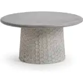Delaine 28" Outdoor Round Coffee Table in Light Gray Glass Fiber Reinforced Concrete