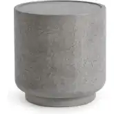 Sania Outdoor Round End Table in Dark Grey Glass Fiber Reinforced Concrete