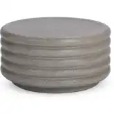 Reva Outdoor Round Coffee Table in Dark Gray Glass Fiber Reinforced Concrete