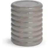 Reva Outdoor Round End Table in Dark Gray Glass Fiber Reinforced Concrete