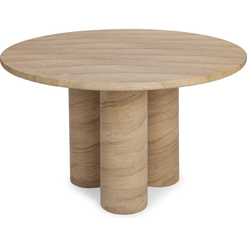 Niva 47" Outdoor Round Dining Table in Beige Glass Fiber Reinforced Concrete