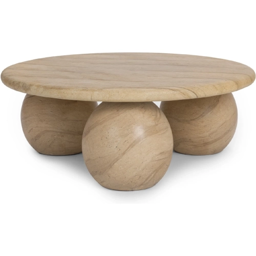 Elaria Outdoor Round Coffee Table in Beige Glass Fiber Reinforced Concrete