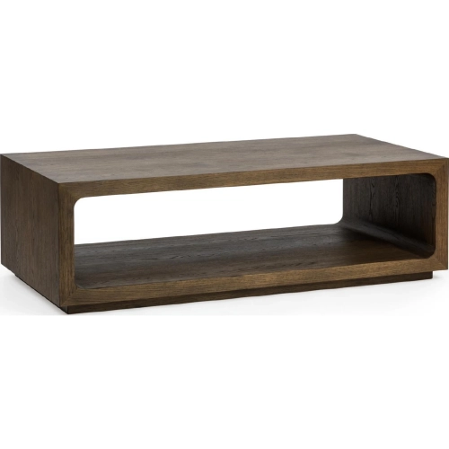 London Coffee Table in Soft Cocoa Brown Finish Oak Veneer