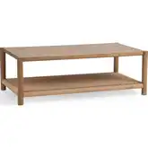 Jilian Coffee Table in Imperial Brown Wood & Rope