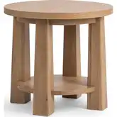Kenzie 26" Round End Table in Natural Mist Finish Oak Wood