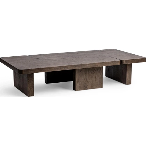 Melina 2 Piece 71" Coffee Table in Havana Brown Oak Veneer