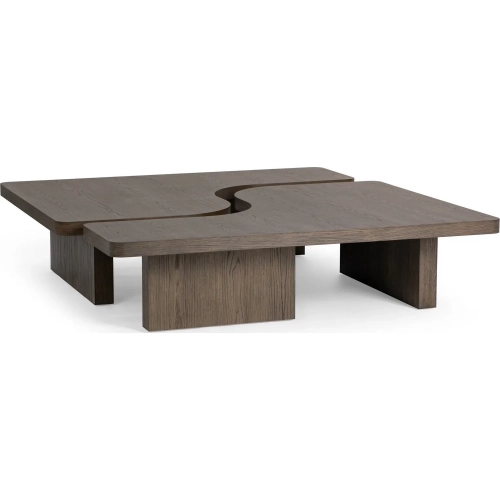 Melina 2 Piece 63" Coffee Table in Havana Brown  Oak Veneer