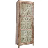 Ogden 1 Door Cabinet in Teal Metal & Reclaimed Wood