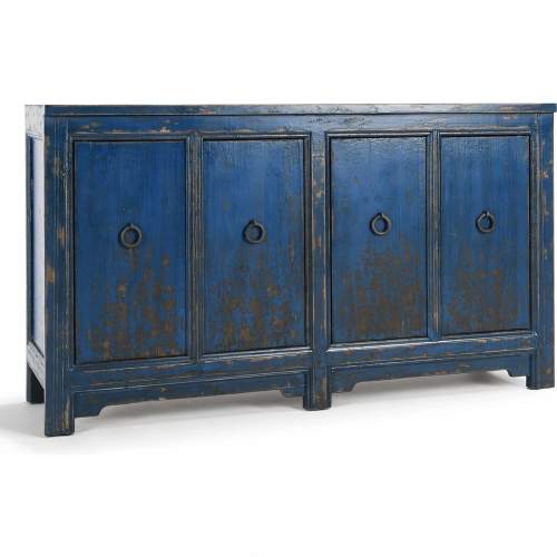Amherst 63" 4 Door Buffet in Distressed Antique Royal Blue