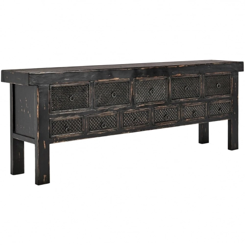 Lahey 11 Drawer Sideboard in Black Reclaimed Pine