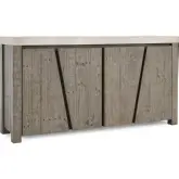 Durant 4 Door Sideboard in Distressed Gray Pine with Antique White Faux Concrete Laminate Top