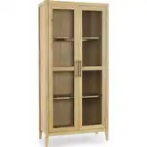 Beechgrove Display Cabinet in Natural Oak Veneer & Tempered Glass
