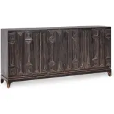 Iza 4 Door Sideboard in Antique Black Reclaimed Wood