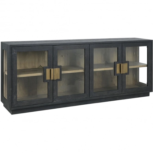 Larson 4 Door Sideboard in Black & Natural Reclaimed Pine