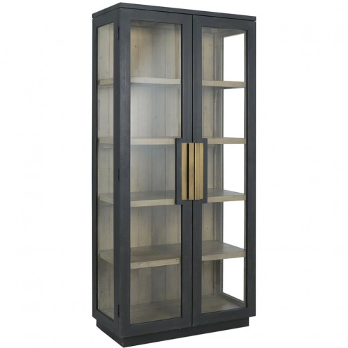 Larson 82" Tall Cabinet in Black & Natural Reclaimed Pine