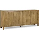 Orlando 4 Door Sideboard Light Brown Oak & Oak Veneer