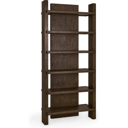 Doku Bookcase in Dark Brown Finish Oak Wood