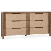 Corda 6 Drawer Dresser in Nut Brown Oak Veneer & Natural Rope