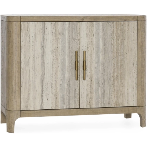 Alpine 2 Door Cabinet in Natural Color Travertine Laminate & Reclaimed Pine