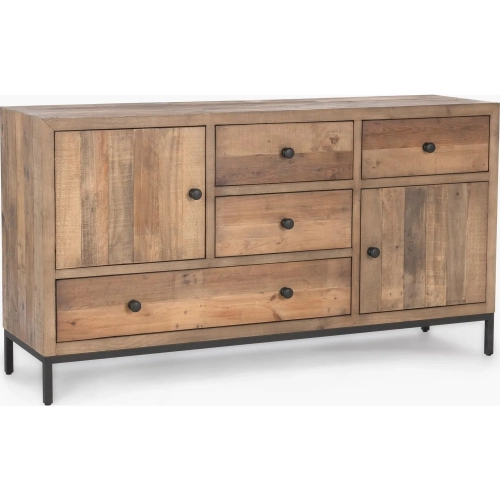Dita 4 Drawer 2 Door Buffet in Natural Reclaimed Pine Wood