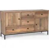 Dita 4 Drawer 2 Door Buffet in Natural Reclaimed Pine Wood