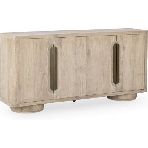Tiber 4 Door Buffet in White Wash Finish Wood