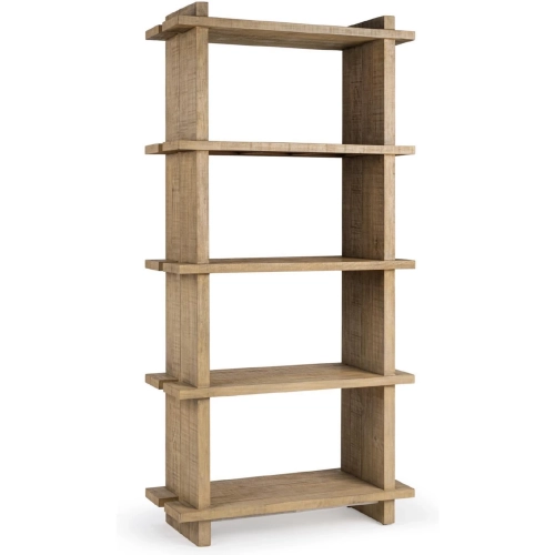 Karlla Bookcase in Natural Clay Finish Reclaimed Salvaged Pine Wood