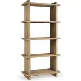 Karlla Bookcase in Natural Clay Finish Reclaimed Salvaged Pine Wood