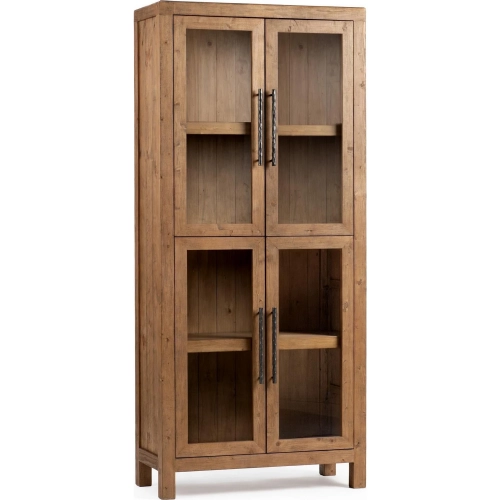 Hensley Display Cabinet Bookcase in Sunfield Reclaimed Pine & Glass