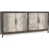 Lisbon 4 Door Sideboard in Reclaimed Pine & Travertine