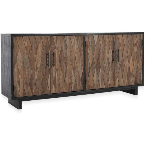Anton 4 Door Sideboard in Dark Reclaimed Pine & Elm